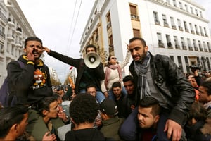 Manifestation contre l’augmentation du coût de la vie, à Tunis le 12 janvier 2018. © REUTERS/Zoubeir Souissi