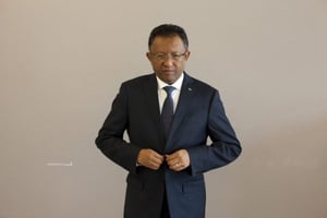 Le président malgache Hery Rajaonarimampianina, en 2014 à Paris. © Sandra ROCHA pour Jeune Afrique
