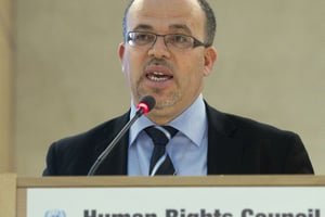 Samir Dilou, ancien ministre des Droits de l’homme et de la Justice transitionnelle de 2011 à 2014. © Salvatore Di Nolfi/AP/SIPA