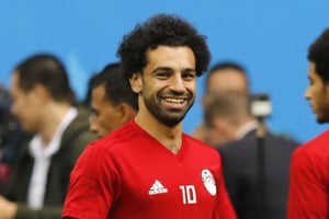 L’Égyptien Mohamed Salah à l’entraînement pendant le Mondial 2018, à Saint-Pétersbourg, en Russie, le 18 juin. © Efrem Lukatsky/AP/SIPA