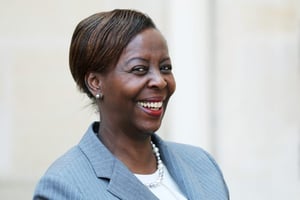 La ministre rwandaise des Affaires étrangères Louise Mushikiwabo. © Ludovic Marin/AFP