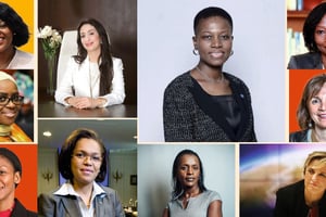 Parmi 50 les femmes les plus influentes du business africain (centre, de g. à d.) : Salwa Idrissi Akhannouch, Sola David-Borha, Laurence Do Rego ou Janine Kacou Diagou. © Montage JA