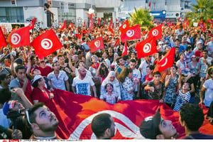 Une manifestation en Tunisie contre le gouvernement et la gestion de l’économie, en 2013 (photo d’illustration). © Amine Landoulsi/AP/SIPA