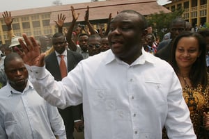 Jean-Pierre Bemba à Kinshasa lors des élections de 2006 (photo d’illustration). © JEROME DELAY/AP/SIPA