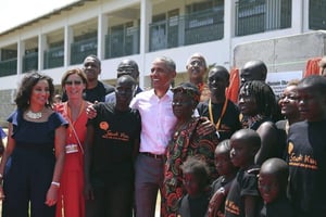 L’ancien président américain Barack Obama, lors de son séjour au Kenya, en juillet 2018. © Brian Inganga/AP/SIPA