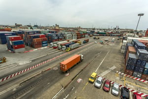 Terminal conteneurs du Port d’Abidjan, d’Ivoire, en mars 2016. © Jacques Torregano/JA