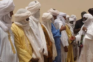 Le président malien Ibrahim Boubacar Keïta, candidat à sa succession au scrutin du 29 juillet, lors de son arrivée à Kidal, le 19 juillet 2018. © DR