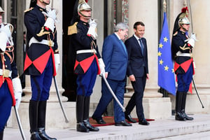 Avec le président français, le 29 mai. © julien mattia/NurPhoto/AFP