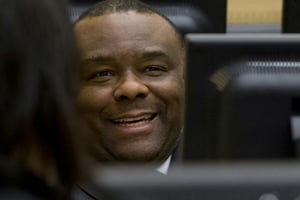 Photo archive du 27 novembre 2013 de l’ex vice-président Jean-Pierre Bemba à la Cour pénale internationale à La Haye. © PETER DEJONG/AFP.
