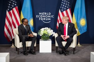 Paul Kagamé et Donald Trump à Davos en janvier 2018 © DR / Donald Trump