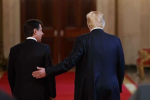 Donald Trump, le président américain, et le président du Conseil italien, Giuseppe Conte, le 30 juillet 2018 à Washington. © Evan Vucci/AP/SIPA