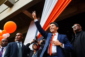 Andry Rajoelina, lors de l’annonce de sa candidature à la présidentielle, le 1er août 2018. © DR