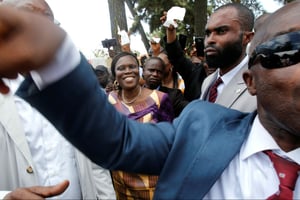 Simone Gbagbo, après sa remise en liberté, le mercredi 8 août 2018. © REUTERS/Thierry Gouegnon