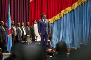 Joseph Kabila avant son discours sur l’état de la nation, le 19 juillet, devant le Parlement réuni en Congrès. © Junior D. KANNAH/AFP
