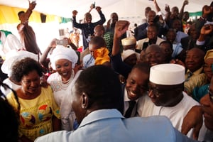 Des partisans d’IBK célèbrent l’annonce de sa victoire à la présidentielle, au QG de campagne à Bamako, le 16 août 2018. © REUTERS/Luc Gnago