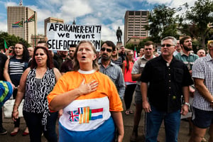 Manifestation contre les meurtres de fermiers blancs, le 25 novembre 2016, à Pretoria. © Brent Stirton / Getty Images