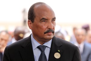 Le président mauritanien Mohamed Ould Abdelaziz à Nouakchott, le 2 juillet 2018. © Ludovic Marin/AP/SIPA