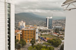 Quartier d’affaires de Kigali en mai 2017. Le Rwanda est au premier rang du classement CPIA. © Vincent Fournier/Jeune Afrique