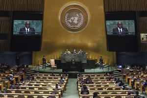 La 73ème session de l’Assemblée générale des Nations unies, au siège des États-Unis, mercredi 26 septembre 2018. © Richard Drew/AP/SIPA
