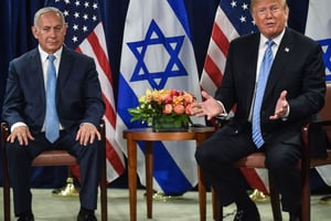 Donald Trump se dit favorable à la solution à deux États israélien et palestinien. © AFP / Nicholas Kamm