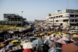Le marché Madina, à Conakry (photo d’illustration). © Sylvain CHERKAOUI pour Jeune Afrique