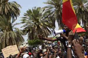 Y en a Marre a joué une part active dans la mobilisation contre Abdoulaye Wade, en 2011 et 2012, marchant notamment aux côté des opposants d’alors. © Rebecca Blackwell/AP/SIPA