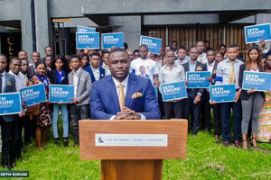 Seth Kikuni, candidat à la présidentielle en RDC. © Twitter/@sethkikuni