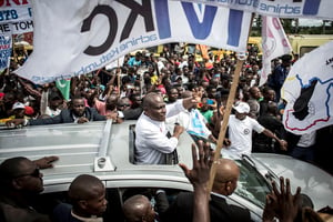 Le candidat de la coalition Lamuka a lancé sa campagne à Kinshasa le 21 novembre. © JOHN WESSELS/AFP