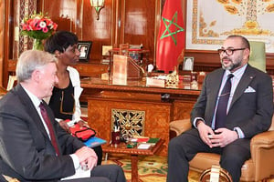 Horst Köhler, l’ancien président allemand, et le roi Mohammed VI, le 17 octobre 2017. © AIC PRESS