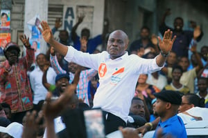 Martin Fayulu, candidat de la coalition Lamuka à la présidentielle en RDC, le 6 décembre à Goma, dans le Nord-Kivu. © REUTERS/Samuel Mambo