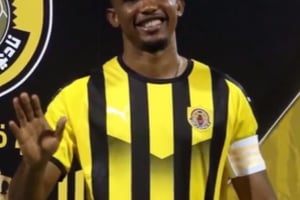 Samuel Eto’o sous ses nouvelles couleurs du Qatar Sports Club. © YouTube/EA shoot