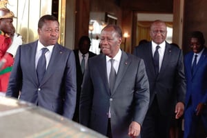 Faure Gnassingbe et Alassane Ouattara, le 28 janvier 2019 à Abidjan. © DR / Présidence togolaise