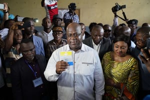 Félix Tshisekedi, lors du scrutin présidentiel du 30 décembre 2018, à Kinshasa. © Jerome Delay/AP/SIPA