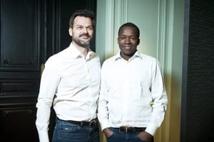 De gauche a droite : Cyril Collon (France) et Tidjane Deme (France – Senegal), general partners a Partech Venture, le 18.01.2018 – Paris. Photo : Vincent Fournier/JA © Vincent Fournier/JA