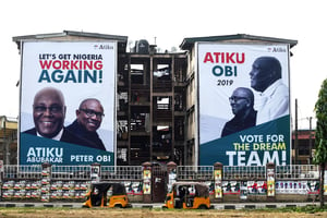 Peter Obi partage l’affiche avec Atiku Abubakar. Ici, à Lagos. © PIUS UTOMI EKPEI/AFP