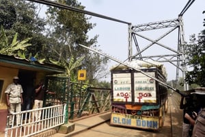 Poste-frontière de Mfum, dans l’état de Cross River, au Nigeria. © PIUS UTOMI EKPEI / AFP