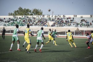 Match de Ligue 1 sénégalaise entre Casa Sport et La Linguere, le 13 mai 2017. © Sylvain Cherkaoui pour Jeune Afrique