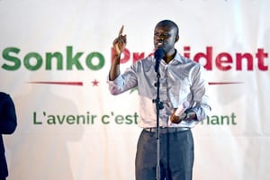 Le candidat sénégalais à la présidentielle, Ousmane Sonko © SEYLLOU/AFP