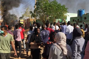 Des manifestants antigouvernementaux à Khartoum, le 13 janvier 2019. © AP/SIPA