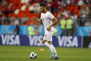 L’international tunisien Anice Badri lors du match de son pays face au Panama, le 28 juin 2018 en Russie. © Darko Bandic/AP/SIPA