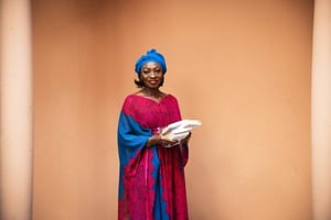 Le 12 février, à Bamako,au Musée de la femme Muso Kunda, dont l’ancienne première dame est la présidente et fondatrice. © Nicolas Réméné pour JA