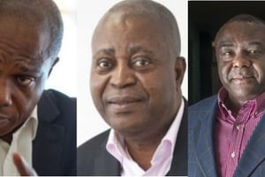 De gauche à droite : Martin Fayulu, Adolphe Muzito et Jean-Pierre Bemba. © Vincent Fournier pour JA / Gwenn Dubourthoumieu/ Colin Delfosse pour JA