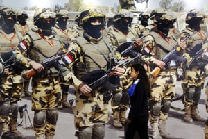 Une affiche montrant les commandos spéciaux égyptiens, lors de la foire aux armements organisée au Caire en décembre 2018. © Amr Nabil/AP/SIPA