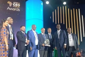 La compagnie Ethiopian Airlines élue champion africain 2019 à l’Africa CEO Forum, le 25 mars 2019. © Ethiopian Airlines (Twitter)