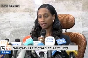 La ministre éthiopienne des transports, Dagmawit Moges, en conférence de presse, le 4 avril 2019. © Capture d’écran (Facebook)