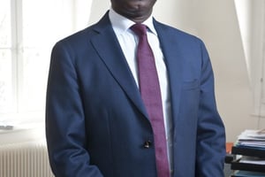 François Boko (Togo), avocat, ancien minitre de l’Interieur du général Gnassingbe Eyadéma (de 1999 à 2005), il vit en exil en France. À Paris, le 4 avril 2019. © Vincent Fournier/JA