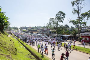 Lors de la marche contres les violences faîtes aux femmes, le 17 avril à Libreville. © DR / Facebook / Fondation Sylvia Bongo Ondimba