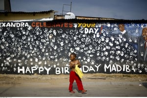 Dans le township d’Alexandra, en Afrique du Sud, en 2013. © Markus Schreiber/AP/SIPA