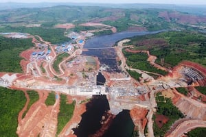 Le chantier du complexe hydroélectrique de Souapiti, en Guinée; qui sera entièrement opérationnel en 2020. © DR