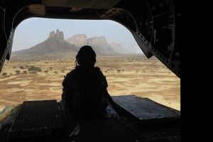 Lancement d’une opération de Barkhane dans la région du Gourma, au Mali,en mars. © Daphne Benoit/AFP
